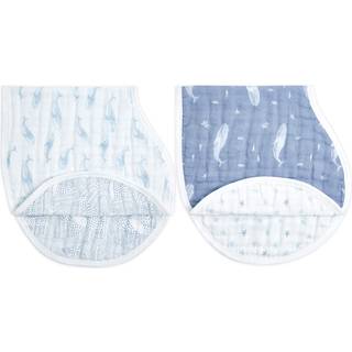 Aden + Anais bomuldsmuslin Oceanic Burpy BIBS 2 pakkeEn