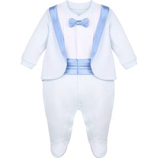 Lilax Baby Boy Gentleman Tuxedo Footie Christmas Holiday Outfit With Bow Tie (3 m?neder bl?)