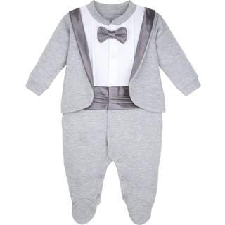 Lilax Baby Boy Gentleman Tuxedo Footie Christmas Holiday Outfit With Bow Tie (nyf?dt gr?)