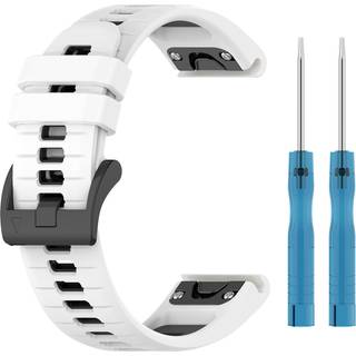 Hurtig-release horisontale linjer Tofarvet armbåndsurrem til Garmin Fenix MultiColor 20 mm