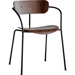 &Tradition - Pavilion AV2 - Walnut - Black Legs - Spisebordsstole - Anderssen & Voll - Træ farvet - Metal/Træ