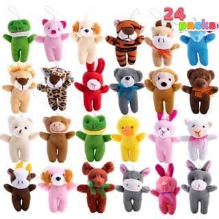 Joyin 24 PCS Mini Animal Plush Toys 3 udstoppet dyrebulk til b?rn f?dselsdagsfest favoriserer Pinata Fillers Goodie Bag Fillers School Prises Val
