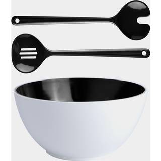 Salatskål &amp; salatbestik i melamin Marine Business Black, sort, 25 cm