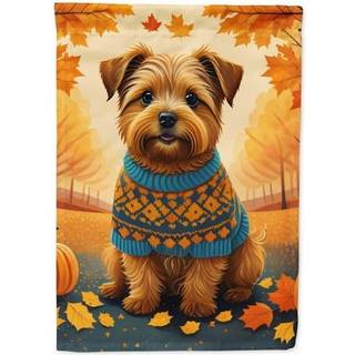 Caroline's Treasures DAC1060CHF Norfolk Terrier Fall House Flag Stor veranda ærme pole dekorativt uden for gårdspladser Artwork Wall Hanging Poly