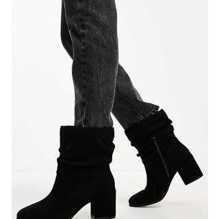 Yours Curve Yours Curve Black Extra Wide Fit Slouch Ankle Micro Boots