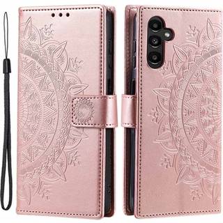 Samsung Galaxy A34 5G Mandala Series Etui med Pung - Rødguld