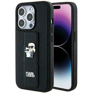 Karl Lagerfeld Gripstand Saffiano Karl&Choupette pinscover til iPhone 13 Pro Max - sort