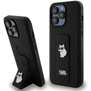Karl Lagerfeld Gripstand Saffiano Choupette Pinscover til iPhone 13 Pro / 13 - Sort