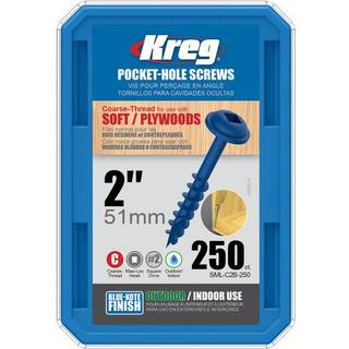 KREG Pocket-Hole skruer 51mm Blue-Kote Maxi-Loc grov gevind 250stk