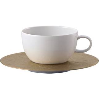 Rosenthal Tea And Coffee - ‘Magic Flute Sarastro’ low cup with saucer, low in White, Gold Porcelain