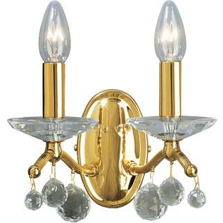 Austrolux væglampe Carmen II, krystalglas, 24 K guldbelagt