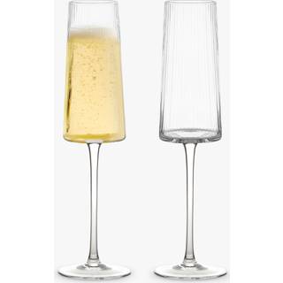 Anton Studio Designs Anton Studio Designs Clear Set of 2 Empire Champagne Set of 2 Flute Glasses Saucers