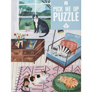 Talking Tables 500-stykke multicolor katte derhjemme jigsaw puslespil & plakat illustreret k?ledyr dyr til b?rn voksne katte elsker regnvagt dag