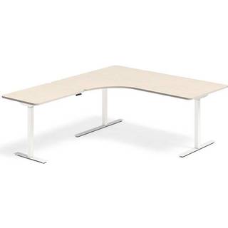 Hæve-sænkebord DNA, Birk 1800x2000 mm Venstre 3-ben/Hvid