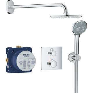 Grohe Grohtherm Rainshower Cosmopolitan 210 brusesæt til indbygning - Firktantet