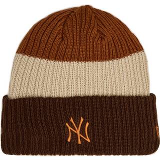 New York Yankees Stripe Dark Brown Womens Cuff Knit Beanie Hat newera adult female Brown newera adult female Brown newera adult female Brown newera ad - Osfm