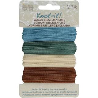 Perlsmed knude den voksede polyester -ledning - strand n hav - 1 mm diameter - 4 ledninger 15 meter hver - Lav smykker makrame venskab armb?nd og