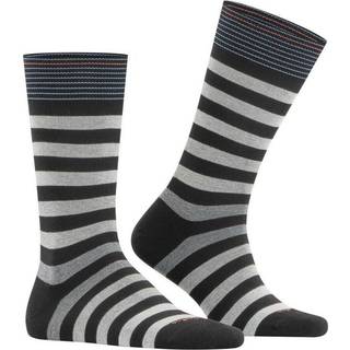 Burlington Herren Socken schwarz Baumwolle & Mix Gestreift