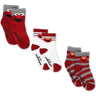Sesame Street Elmo Baby Toddler Boy's Girl's 3 Pack Crew Socks med griber (12-24 m?neder r?d)