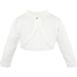 Lilax Baby Girls Knit Lang?rmet knap Lukning Bolero Cardigan skulder 12-18m creme