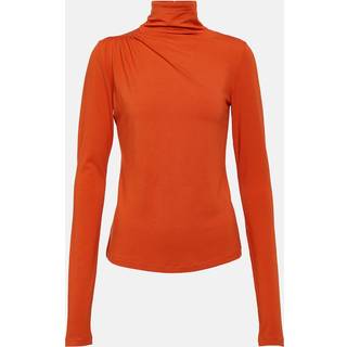 Marant Etoile Lou gathered jersey turtleneck top - orange - XS