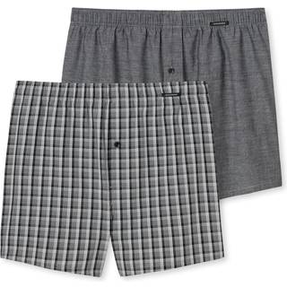 Schiesser Herren Boxershorts grau,schwarz Reine Baumwolle Gemustert