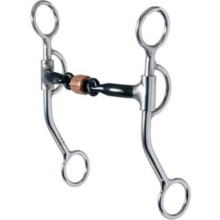 Reinsman 776 rundt omkring curb bit til hest - 3 -delt s?d jern snaffle med kobberrulle - fase C 7 kinder 5 mund7/16 3 -stykke snaffle w rulle