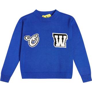 Off-White Kids Logo cotton sweater - blue - Y 4