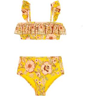 Zimmermann Kids Junie ruffled floral bikini - multicoloured - Y 10