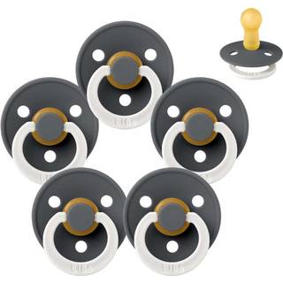 BIBS Rund Colour Sut - Sampak - 5 stk. - Str. 2 - GLOW - Iron