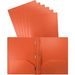 Better Office Products Orange Plastic 2 Pocket Mapper med Prongs Heavyweight Letter Size Poly -mapper 24 Pack med 3 metalspidser Fastg?relsesklip