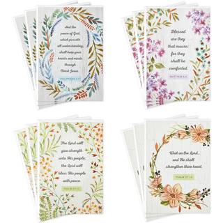 DaySpring Assorterede religiøse sympati kort blomsterkranser (12 kort med konvolutter)