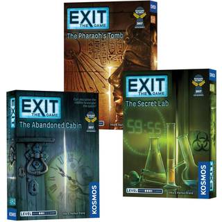 EXIT: The Game 3-pak Escape Room-pakke - Sæson 1: Forladt hytte, Faraos gravkammer og Hemmelig Laboratorium | Familievenlig co-op (1-4 spillere)