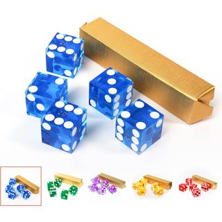 Casino terningespil AAA Grade 19mm Pro Vegas Casino Style Craps terninger S?t p? 5 med knivskarp kanter og matchende serialiserede numre til RPG