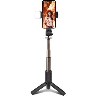 SBS Selfie Stick m. Indbygget LED & Tripod - Max Mobil: 60 - 95mm - Sort