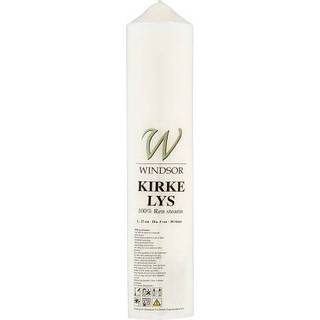 Windsor bloklys ren stearin 5x25 cm - hvid (På lager i varehus)