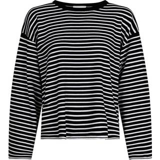 Enna Stripe Knit Bluse, Sort/Hvid, 38