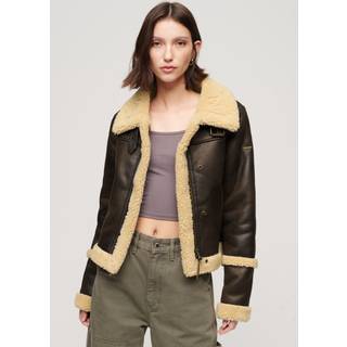 Superdry 100% Bomuld Faux Fur Shearling Afkortet Jakke42