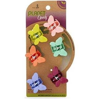 Goody Planet Bio -Plastic Mini Butterfly Clips - Assorteret 6 Count - Snap and Go Lukning hj?lper med at holde h?ret sikret og stylet med lethed