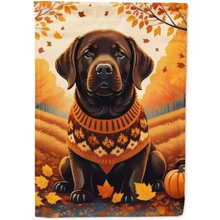 Caroline's Treasures DAC1055CHF Chocolate Labrador Retriever Fall House Flag Large Porch Sleeve Pole dekorativt uden