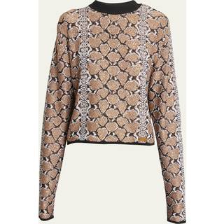 Balmain Snake-effect jacquard sweater - multicoloured - XS