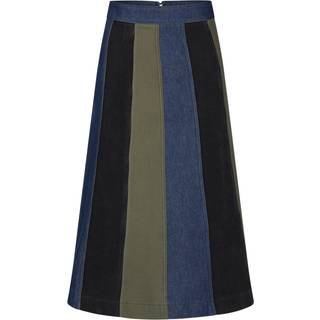Patch Denim Lino Nederdel, Mix Blue Denim, 36