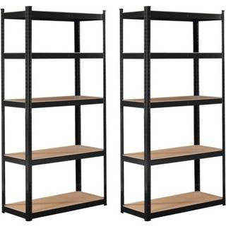 Arebos® 2x Kraftig reol 180 x 90 x 40 cm, værkstedsreoler - bæreevne 875 kg - Antrazit