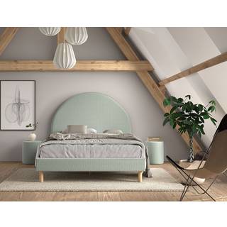 Polstret sengesæt til børneværelse – Moon sæt 140 × 200 cm, olivengrøn