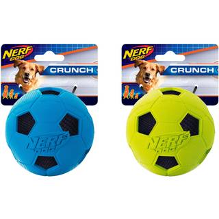 Nerf Dog Soccer Ball Dog Legetøj med interaktiv crunch letvægtsholdbar og vandafvisende 3 tommer til små/mellemstore/store racer To pakkeblå og g