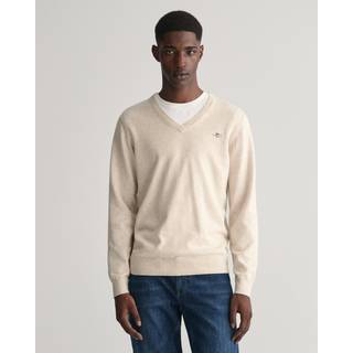 GANT Herre Klassiske sweater i bomuld med V-hals (L)