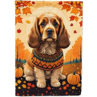 Caroline's Treasures DAC1038CHF Cocker Spaniel Fall House Flag stor veranda ærme pol dekorativt uden for værftets kunstværk væg hængende polyeste