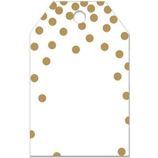 Metalliske guldprikker trykte gavem?rker - 2 1/4 x 3 1/2 (50)