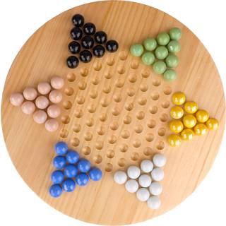 Regal Games Chinese Checkers Board Game med 60 glasskugler og 11,5 bord - Wooden Family Fun Game Set