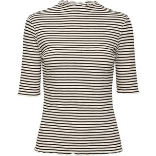 Karen By Simonsen Candacekb Stripe Ss Toppe & T-Shirts 10103631 Egret/Meteorite Stripe (XSMALL)